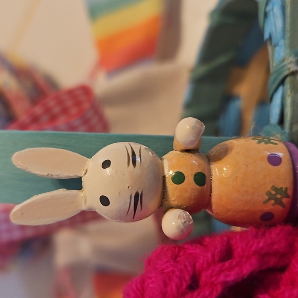 Hand Knit Crochet Easter Bundle Upcycled Eggs 4pc Set Coaster Pastel colors 10pc - Picture 13 of 17